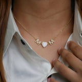 Mom Pearl Heart Necklace