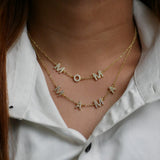 Mom & Mama Sparkle Letter Name Necklace