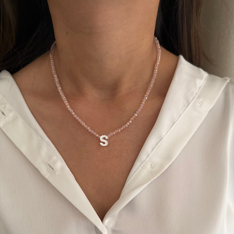 Sparkle Beaded Initial Necklace