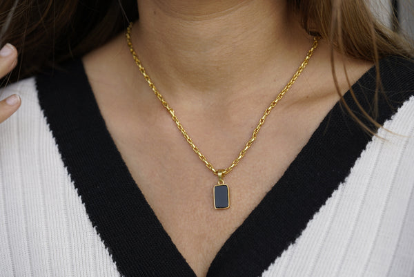 Midnight Black Stone Statement Necklace