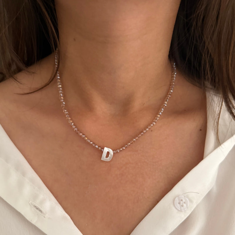 Sparkle Beaded Initial Necklace