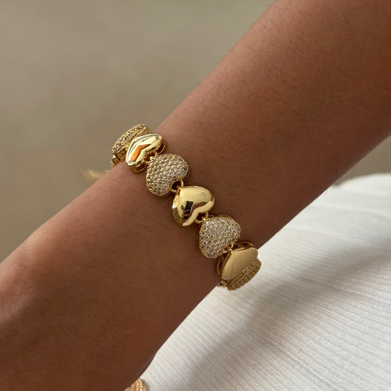 Studded Bubble Heart Bracelet