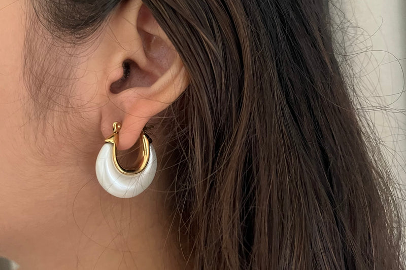 Pearl hoop earrings