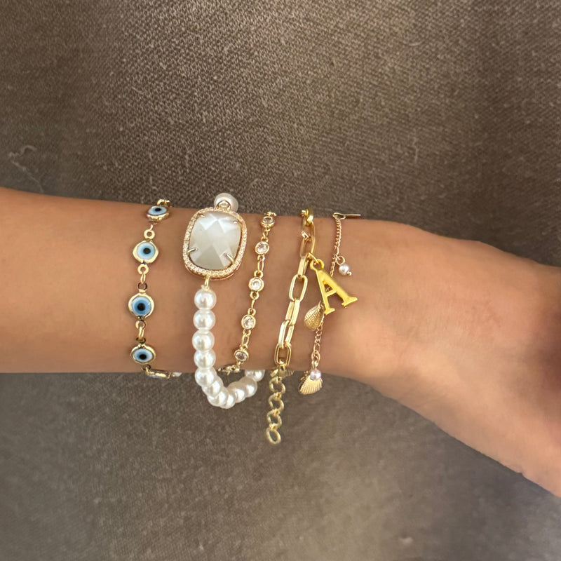 Evil Eye Charmstone Wrap Bracelet