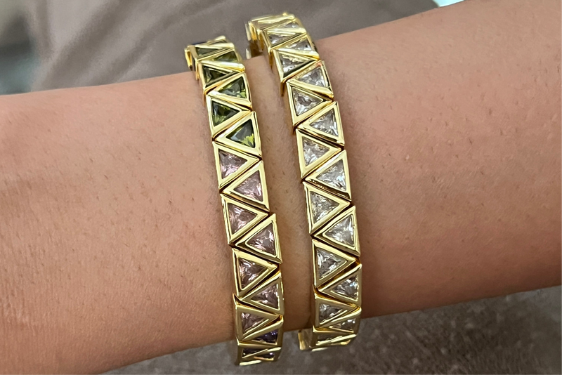 Iced Out Triangular Tennis Bracelet