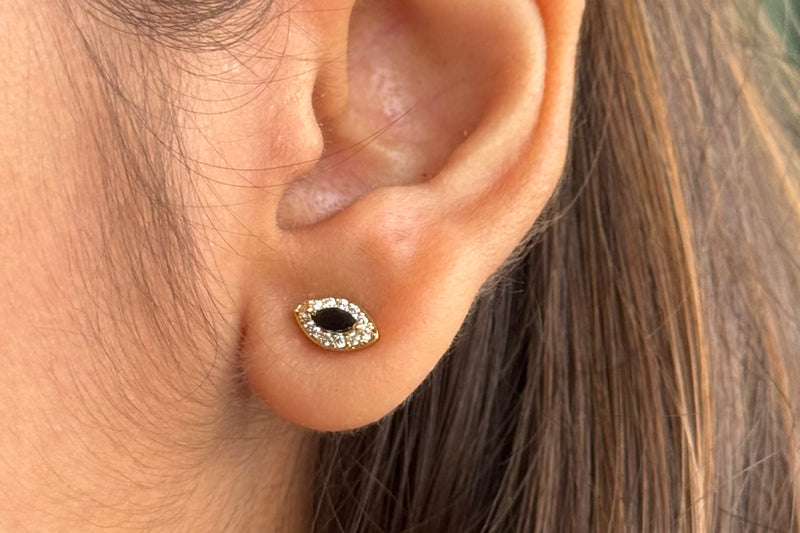 Black Evil Eye Studs
