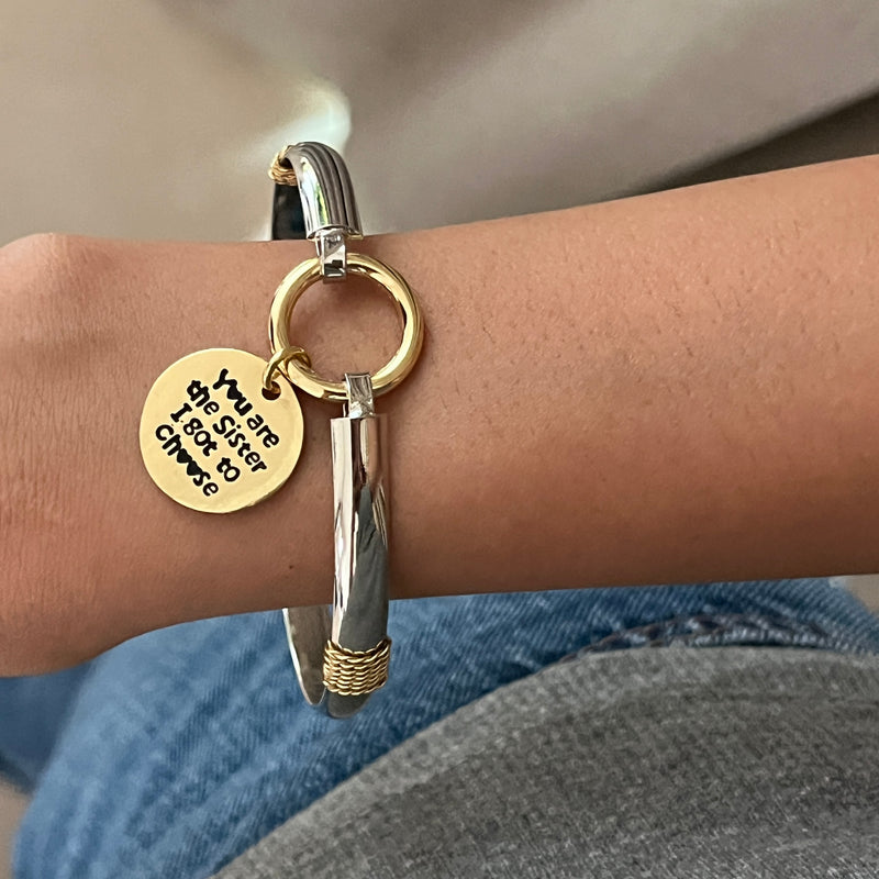 Soul Sister Two Toned Bracelet - Sister I Got To Choose