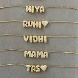 Mini Bubble Initial Name Necklace