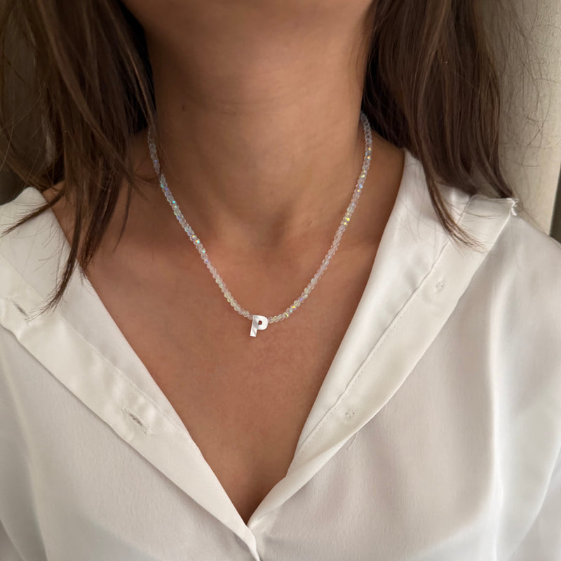 Sparkle Beaded Initial Necklace