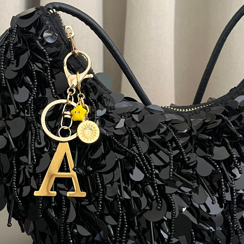 Sun & Star Bag Charm with Initial