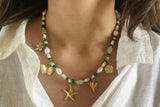 Green & Gold Charm Necklace