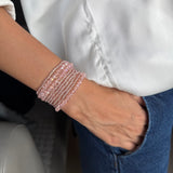 Rosewater Crystals Beaded Bracelet with Magnetic Closure