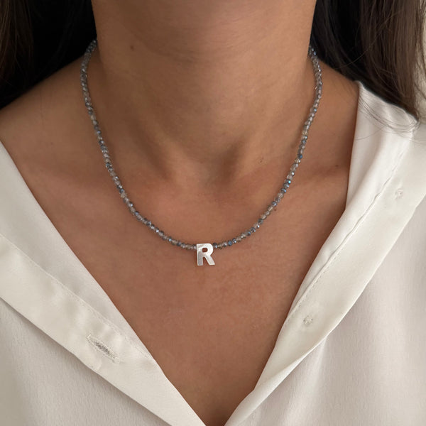 Sparkle Beaded Initial Necklace