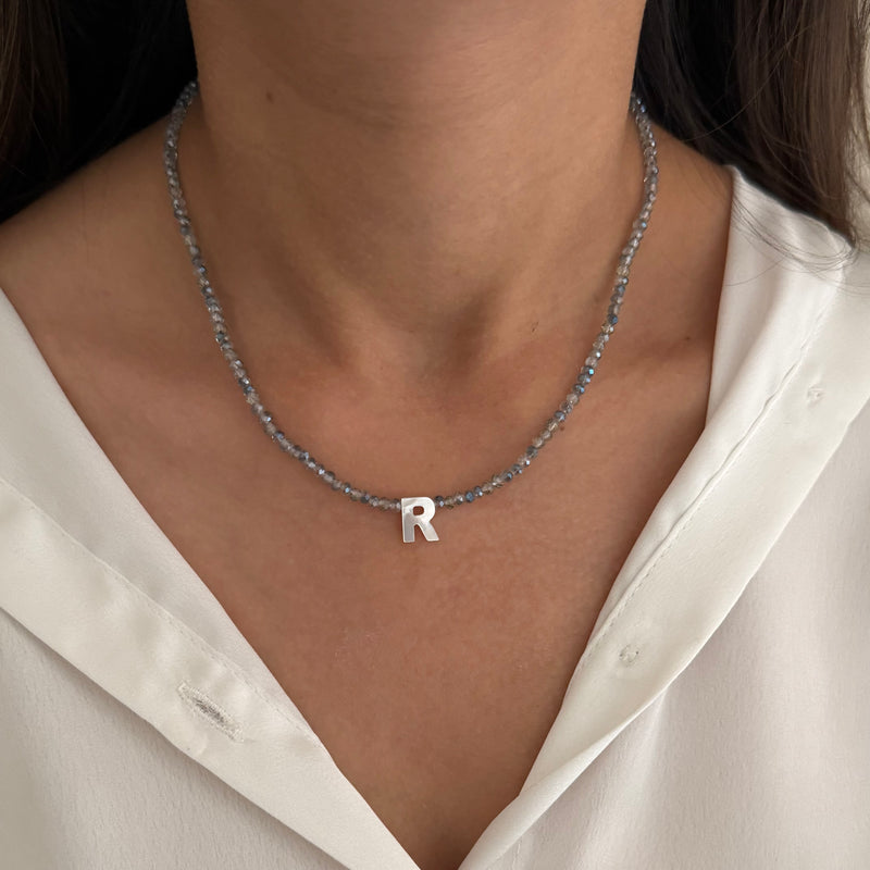 Sparkle Beaded Initial Necklace
