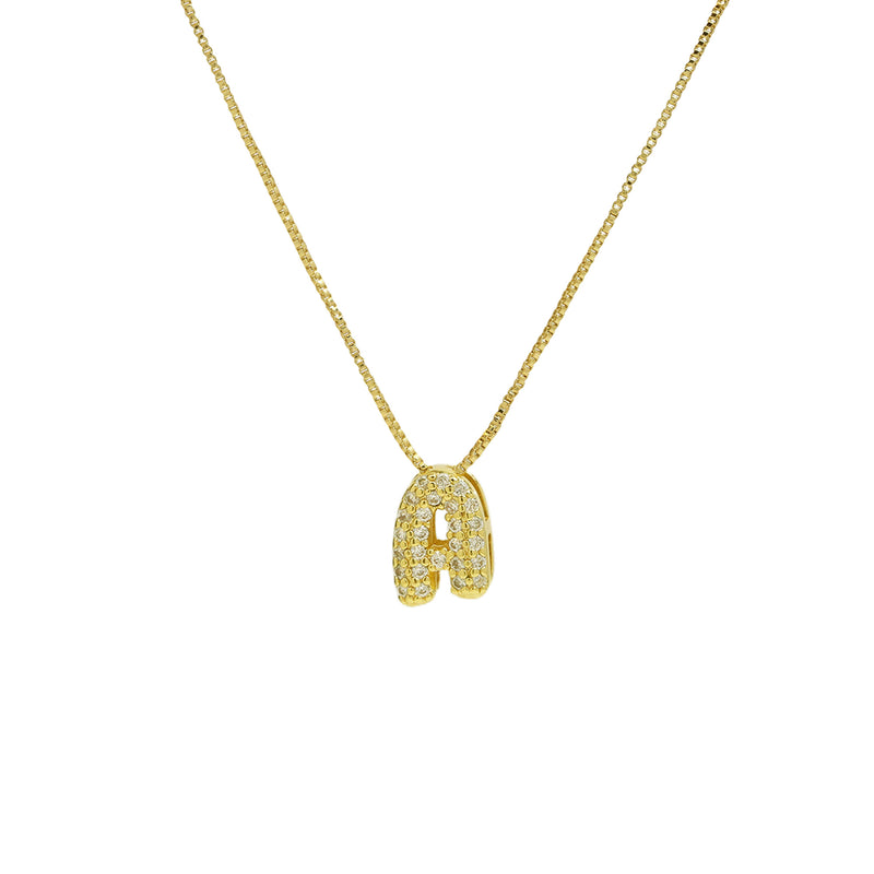 Mini Bubble Initial Name Necklace  (Bestseller) (Due to high demand ships after 8 business days)