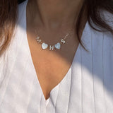 Three of us Pearl Heart necklace