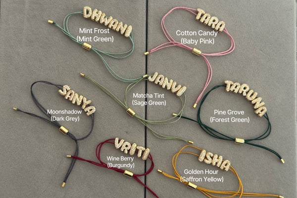 Cord Name Bracelet (Due to high demand ships after 8 business days)