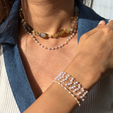 Three way Pearl & Beaded Magnetic necklace/bracelet
