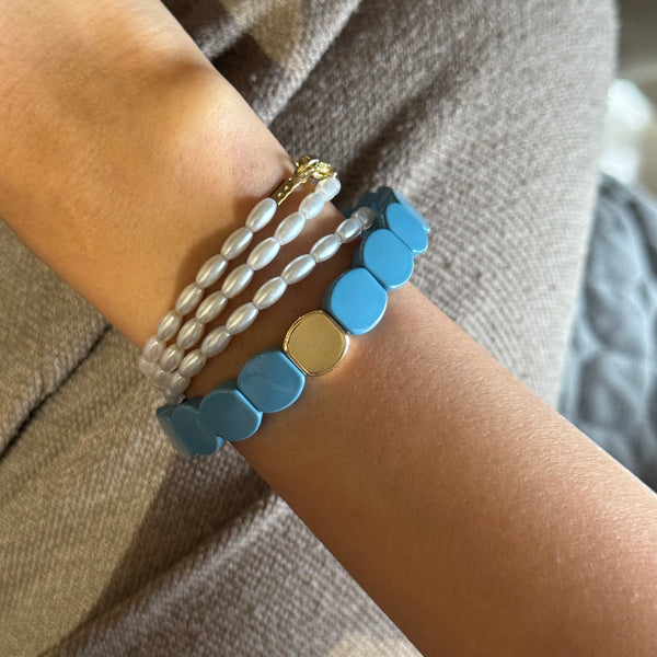 Set of 2 - Pearl Lagoon Set - Versa Wrap and Candy Bracelet