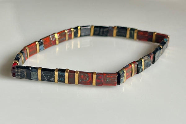 Black Cherry Tila Bracelet