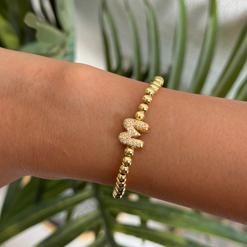 Gold Pop Initial Bracelet