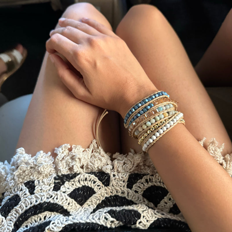 Blue Dunes Beaded Wrap Bracelet (Bestseller)