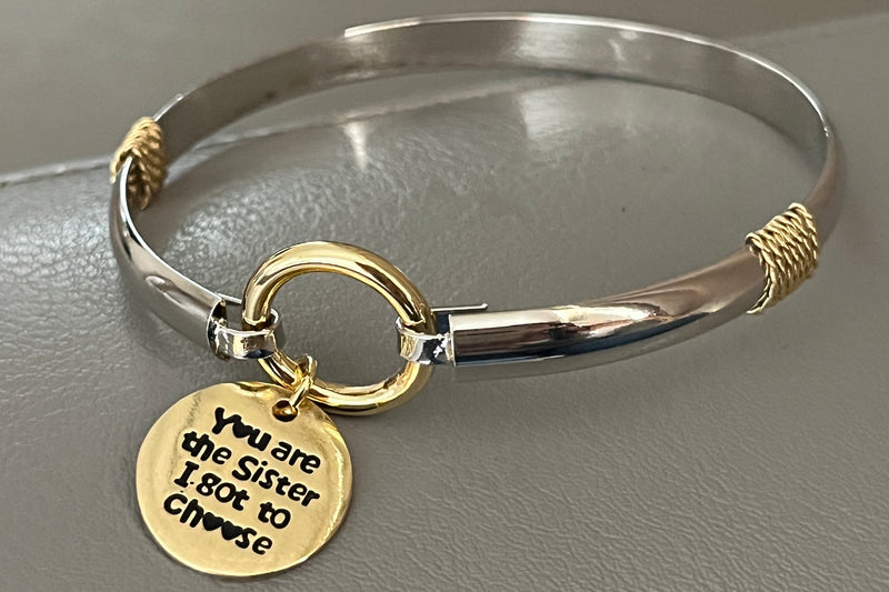 Soul Sister Two Toned Bracelet - Sister I Got To Choose