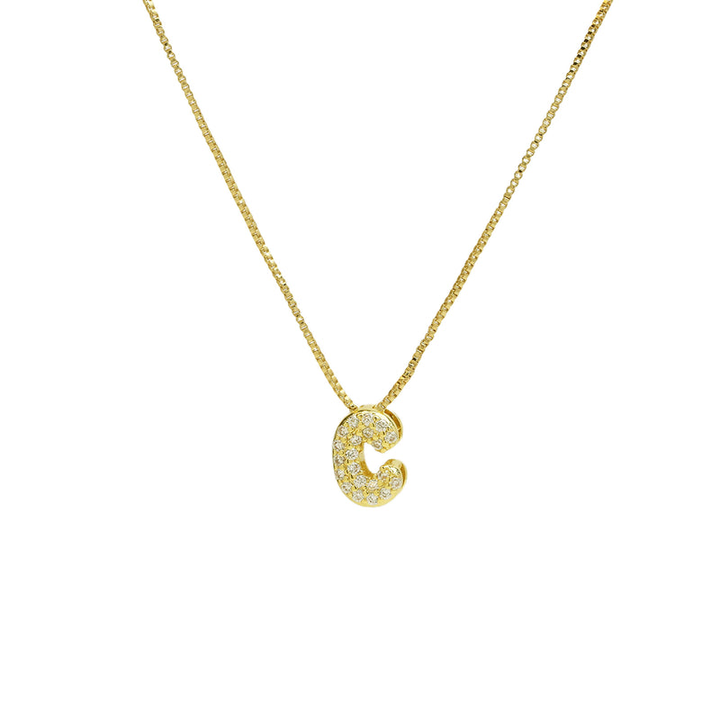 Mini Bubble Initial Name Necklace  (Bestseller) (Due to high demand ships after 8 business days)