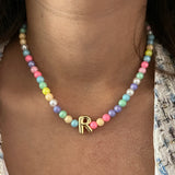 Set of 2 - Colorful Necklace and Bracelet with Initial (Newly Launched)