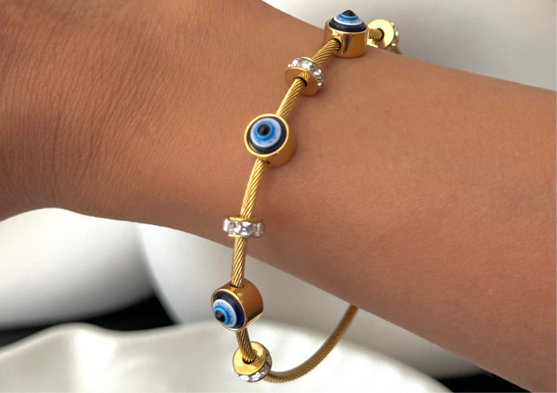 Evil Eye Cuff with Magnetic Closure I Blame Beads
