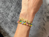 Beaded Mini Bubble Initial Name Bracelet