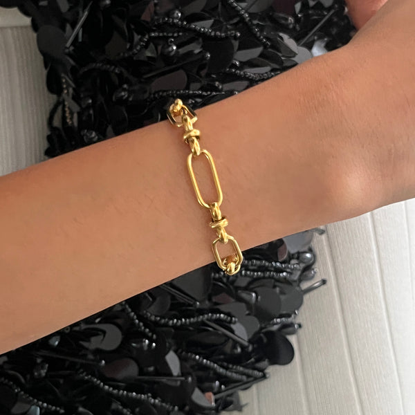 Paperclip Link Gold Bracelet