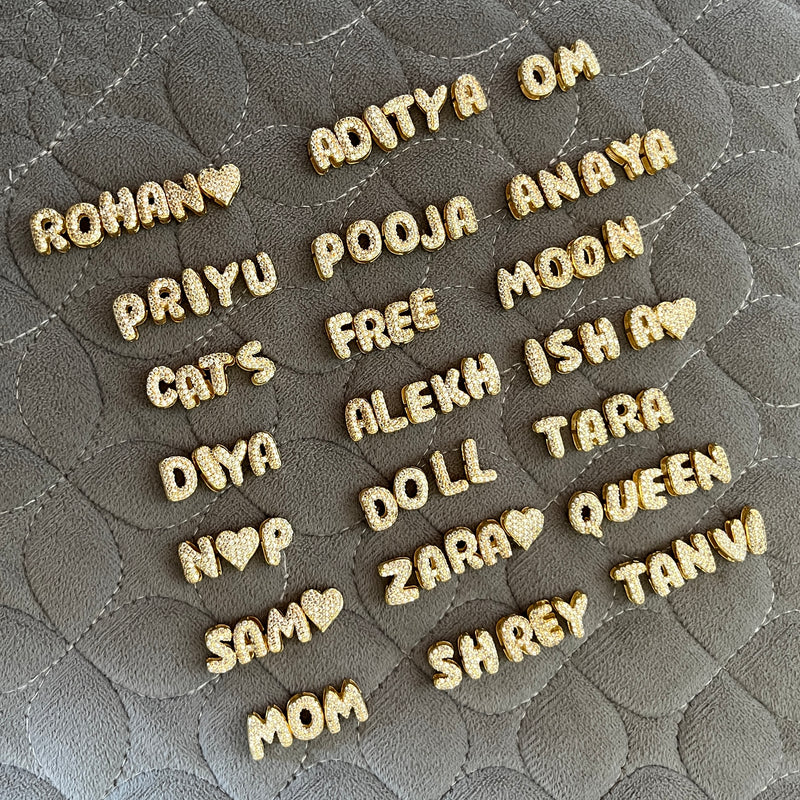 Mini Bubble Initial Name Necklace
