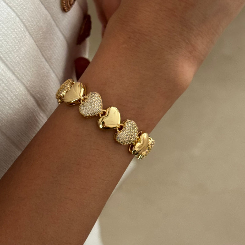 Studded Bubble Heart Bracelet
