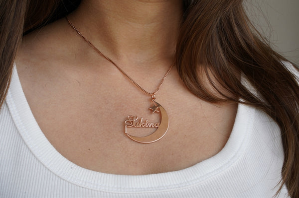 Personalized Moon name necklace