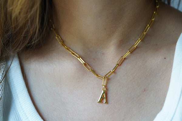 Initial link chain necklace