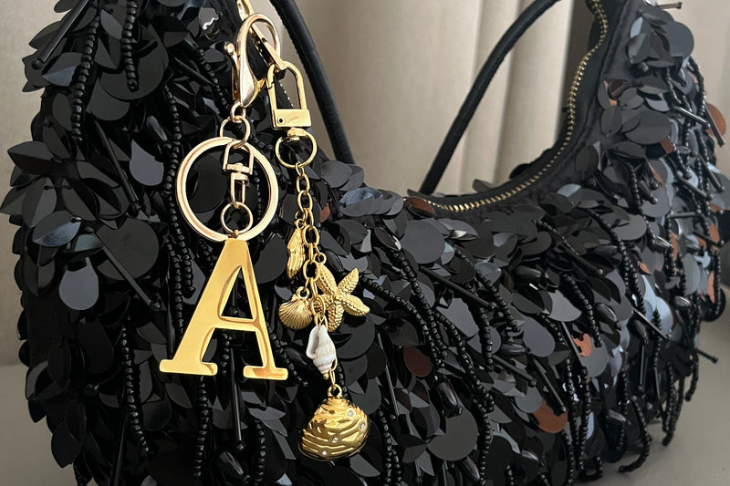 Coastal Bag Charm with Initial