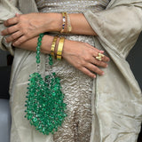 Fresh Emerald Crystal On Cue Bag
