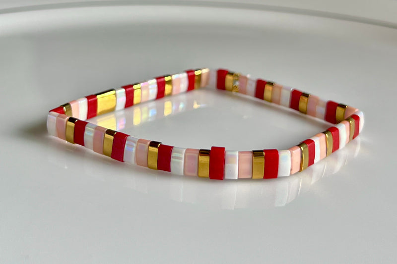 Charmed Coral Tila Bracelet