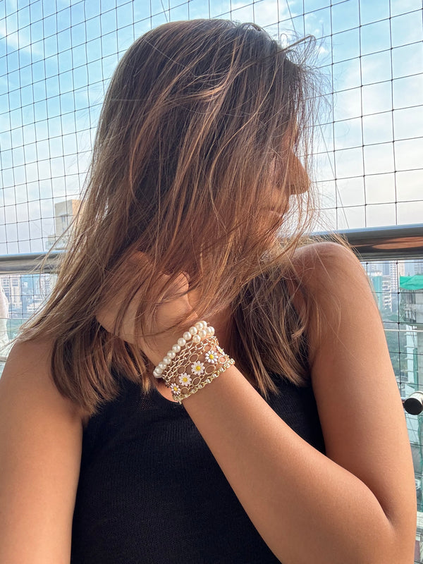 Sunshine Pearl Wrap Bracelet