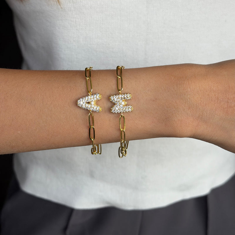 Bubble Initial Link Bracelet