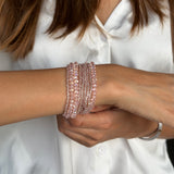 Rosewater Crystals Beaded Bracelet with Magnetic Closure