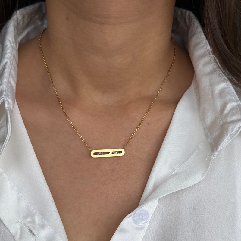 Minimal Bar Sparkle Necklace