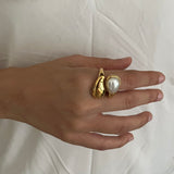 Water Drop Pearl Ring