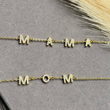 Mom & Mama Sparkle Letter Name Necklace