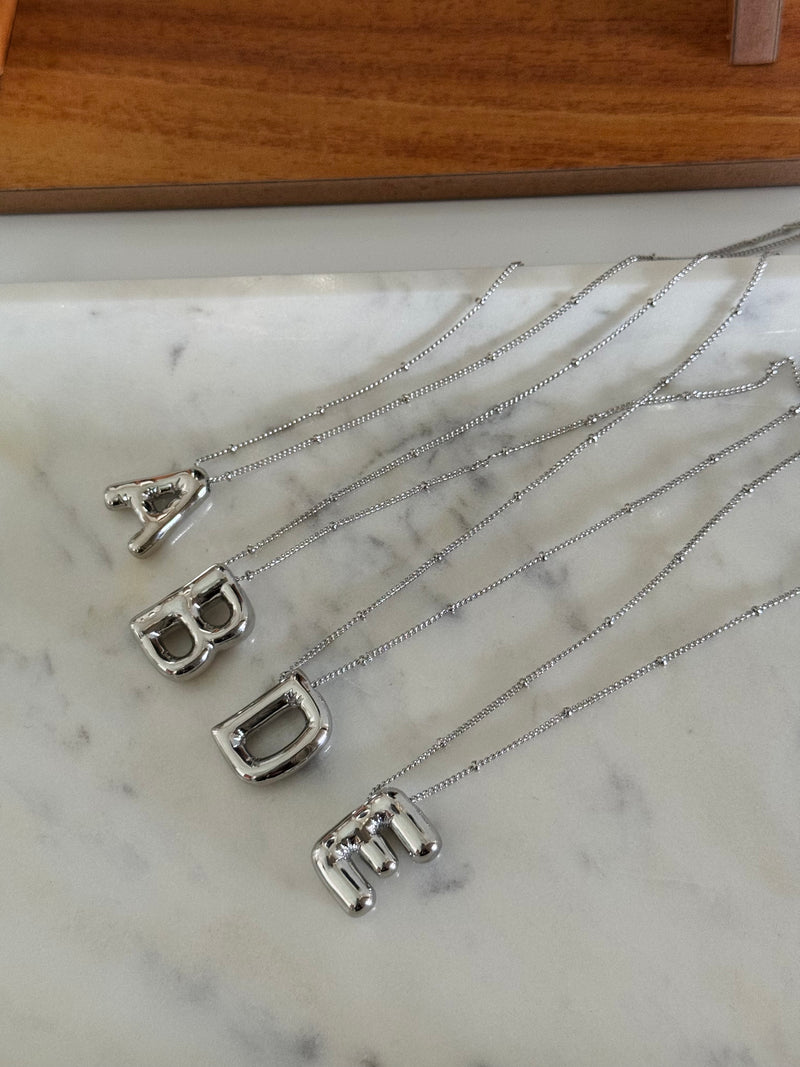 Chunky Initial Statement Necklace - Gold/Silver