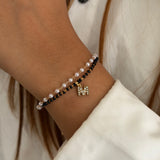 Mangalsutra Pearl Initial Bracelet