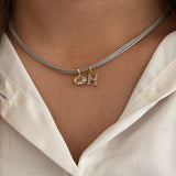 Noir Diamond Charm Initial Necklace
