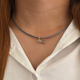Noir Diamond Charm Initial Necklace