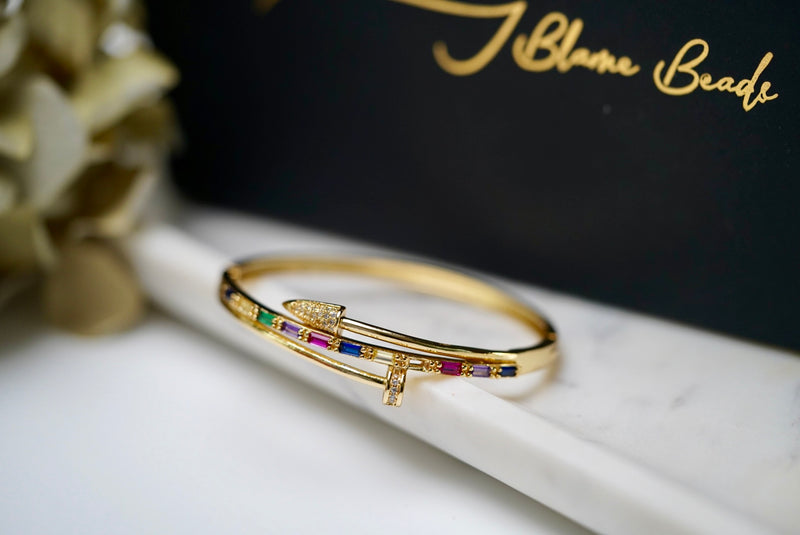 Multi-colored Stackable Nail Bracelet